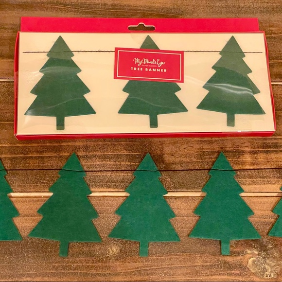 Green Felt Tree Banner - Picture 1 of 3